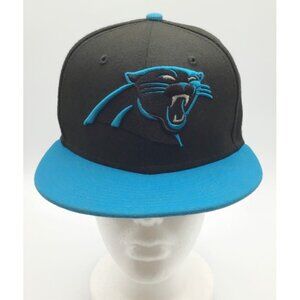 Carolina Panthers New Era 59FIFTY Fitted Hat 7 1/8 NFL Raised Logo Black Cap